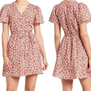 Madewell floral wrap mini dress